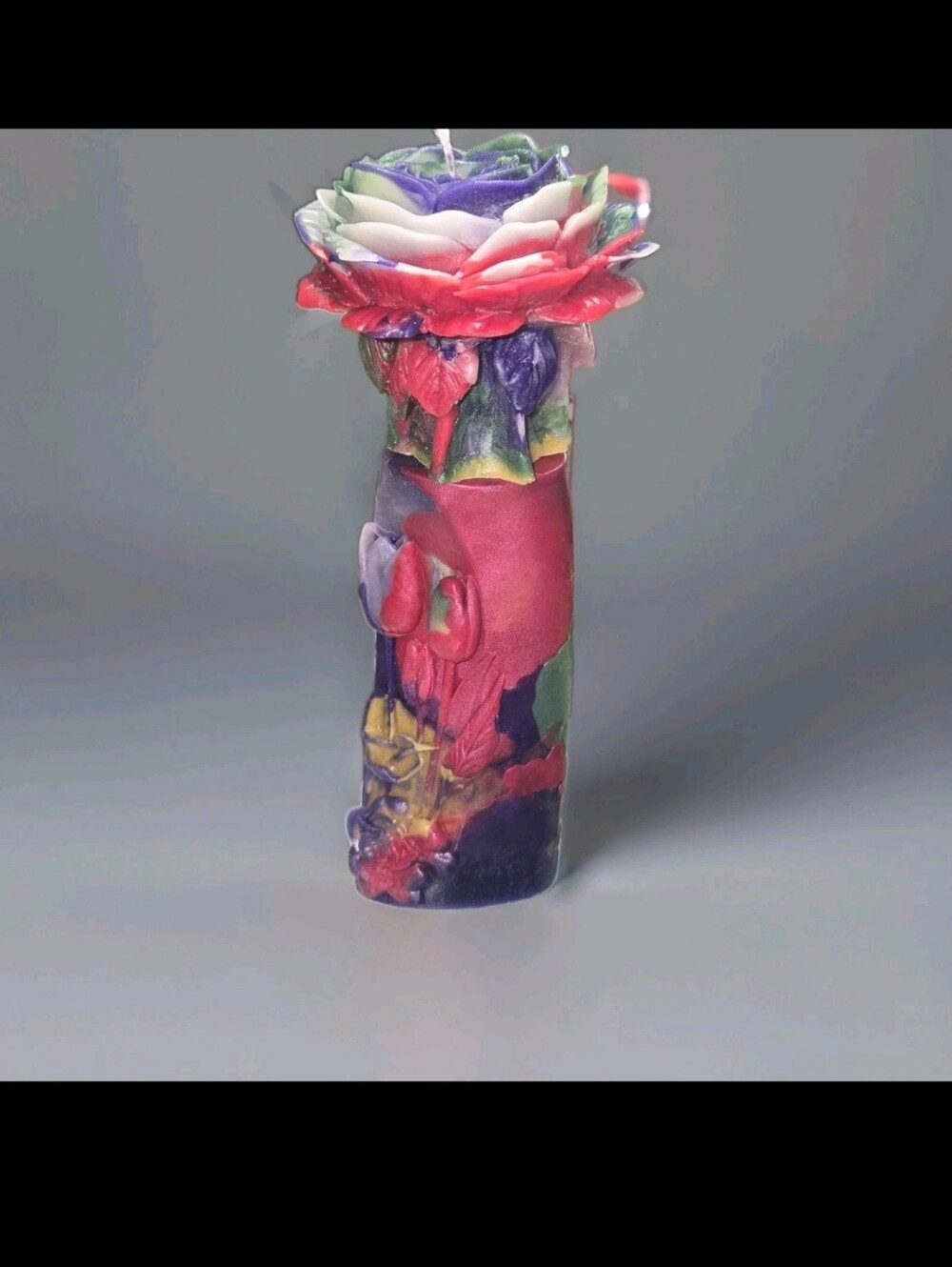 3D Rose Candle On a Pedestal